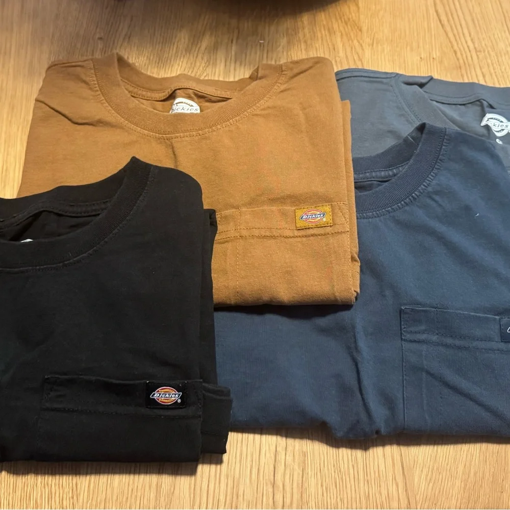 Dickies Casual T-Shirts in Black, Tan, and Blue - Picture 1 of 7